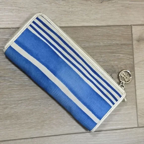 Coach Poppy Nautical Stripe Tote and Matching Wallet - Picture 15 of 16